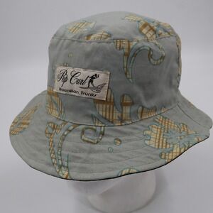 Rip Curl Reversible Bucket Hat Unisex OS Grey Black Hawaiian Floral Surf Patch